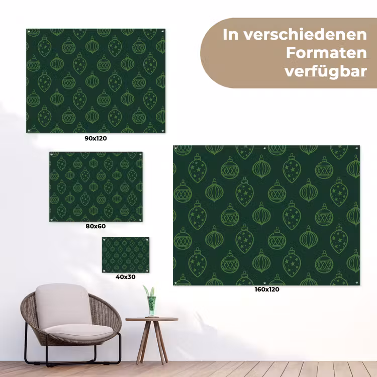 Gartenposter - Weihnachtskugel – Grün – Weihnachten — 6