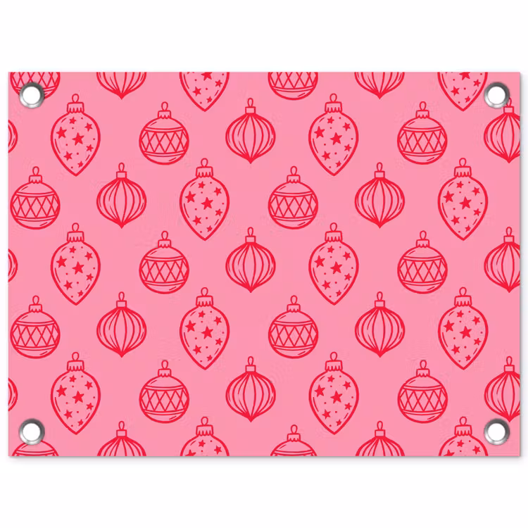 Gartenposter - Weihnachtskugel – Rosa – Rot — 1