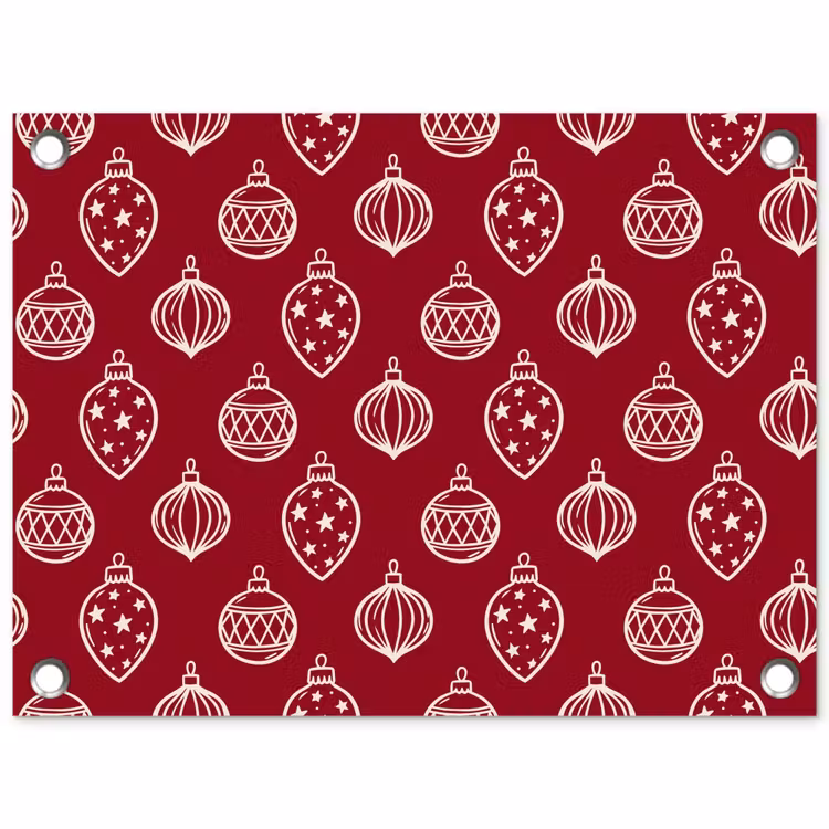 Gartenposter - Weihnachtskugel – Rot – Cremefarben — 1