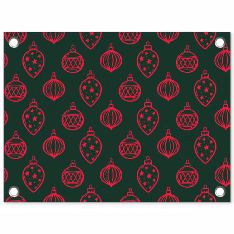 Gartenposter - Weihnachtskugel – Rot – Grün — 1