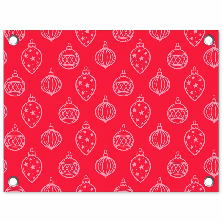 Gartenposter - Weihnachtskugel – Rot – Rosa — 1