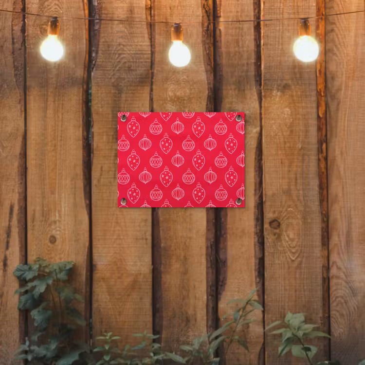 Gartenposter - Weihnachtskugel – Rot – Rosa — 2
