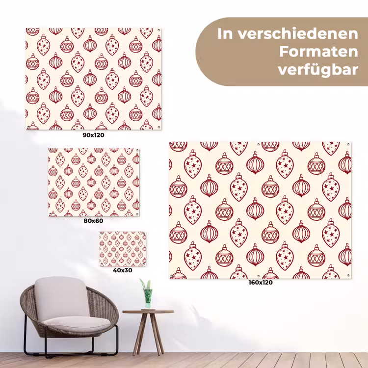 Gartenposter - Weihnachtskugel – Rot – Weihnachten — 6
