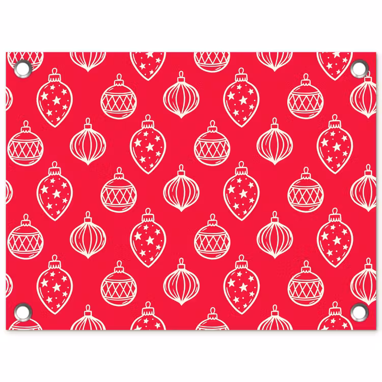 Gartenposter - Weihnachtskugel – Rot – Weiß — 1