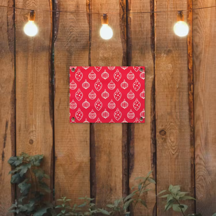 Gartenposter - Weihnachtskugel – Rot – Weiß — 2