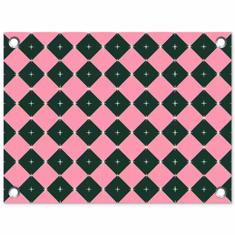 Gartenposter - Weihnachten – Rosa – Grün – Stern — 1