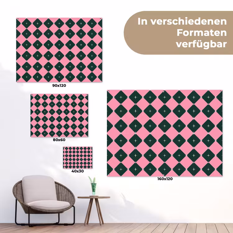 Gartenposter - Weihnachten – Rosa – Grün – Stern — 6