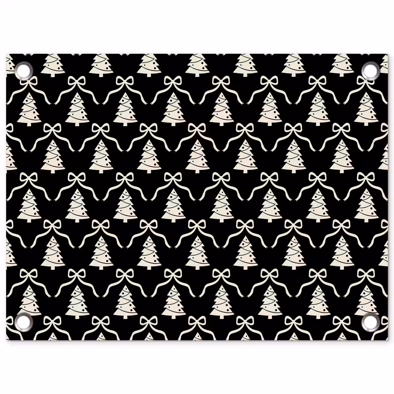 Gartenposter - Schleife – Weiß – Schwarz – Weihnachten — 1