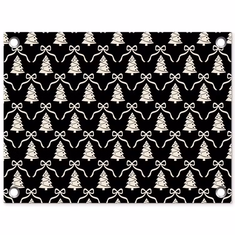 Gartenposter - Schleife – Weiß – Schwarz – Weihnachten — 1