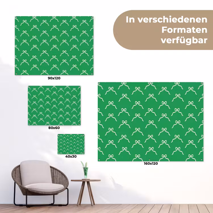 Gartenposter - Schleife – Weihnachten – Grün – Weiß — 6