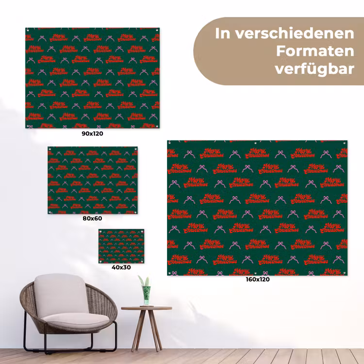 Gartenposter - Text – Rosa – Rot – Grün – Schleife — 6