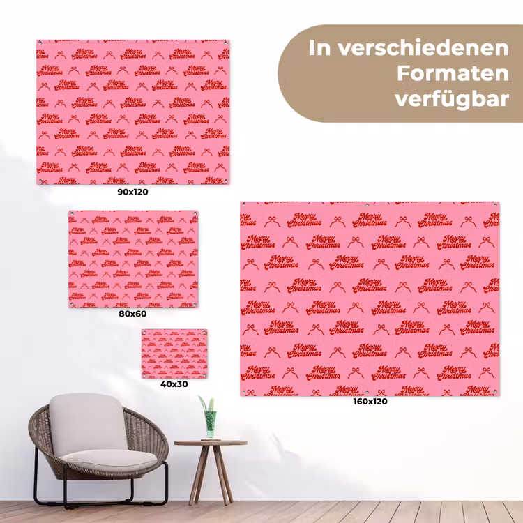 Gartenposter - Text – Schleife – Rot – Rosa — 6