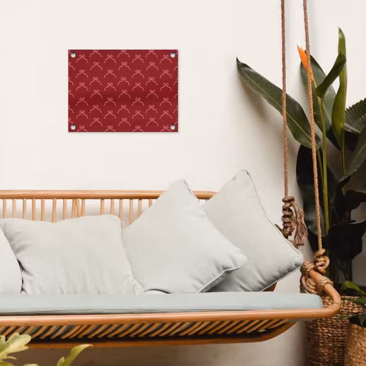 Gartenposter - Schleife – Weihnachten – Rot – Rosa — 4
