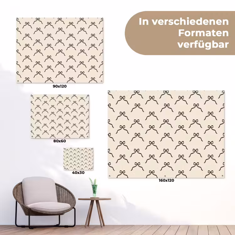 Gartenposter - Schleife – Weihnachten – Schwarz – Cremefarben — 6