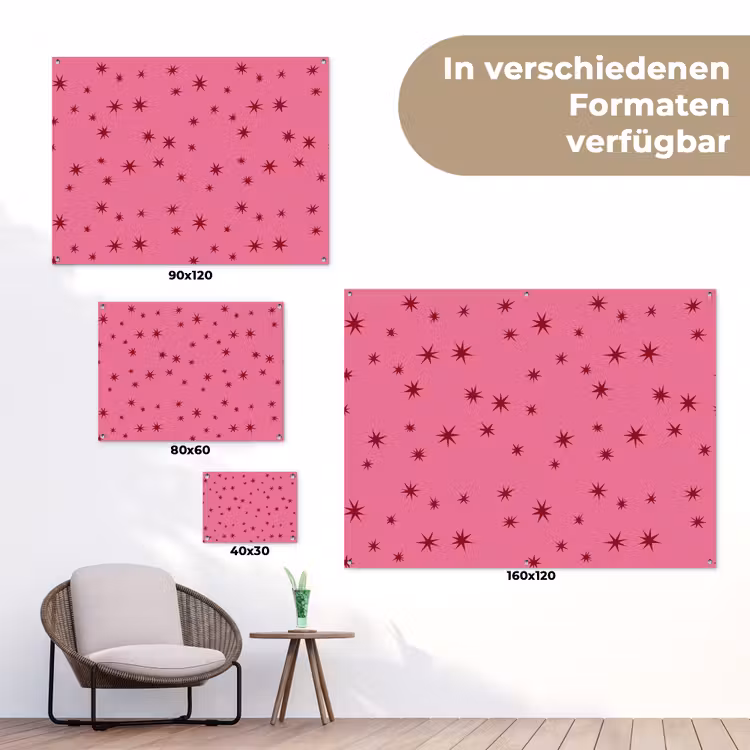 Gartenposter - Weihnachten – Stern – Rot – Rosa — 6