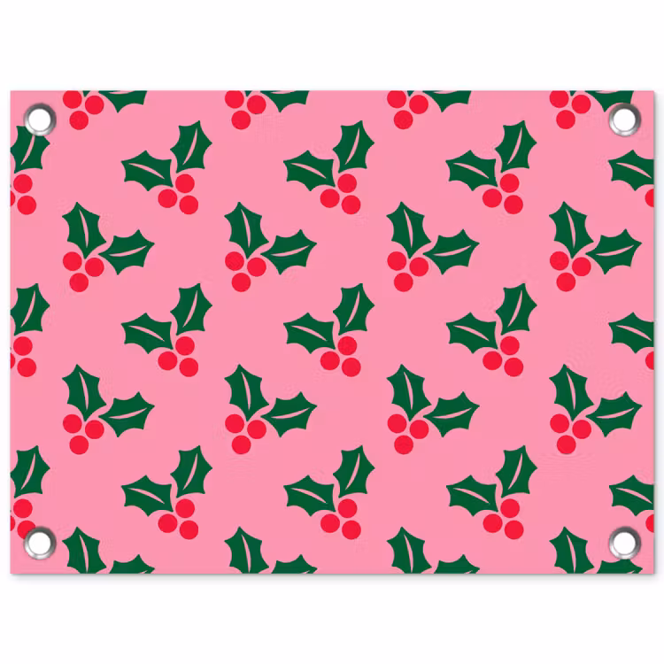 Gartenposter - Stechpalme – Weihnachten – Rosa — 1