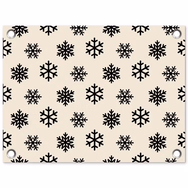 Gartenposter - Schneeflocke – Creme – Weiß — 1