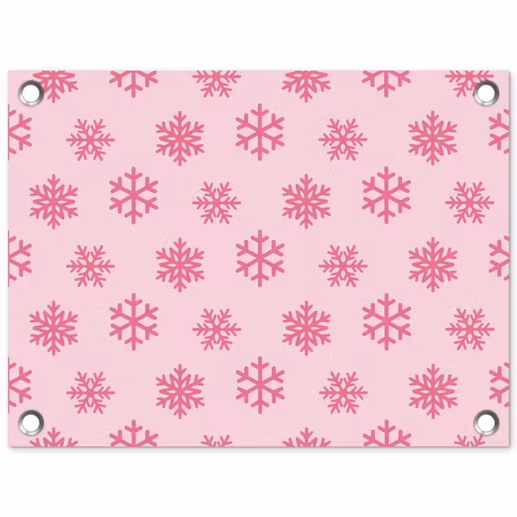 Gartenposter - Schneeflocke – Rosa – Weihnachten — 1