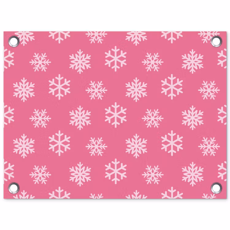 Gartenposter - Schneeflocke – Weihnachten – Rosa — 1