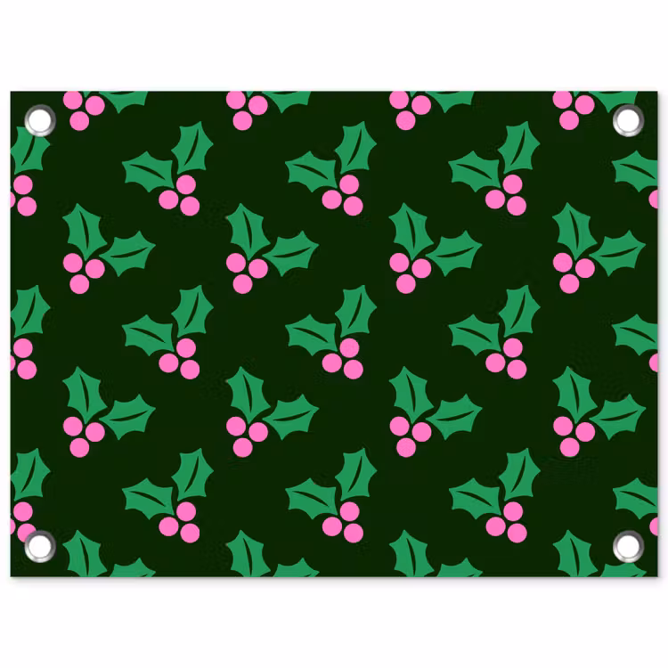 Gartenposter - Stechpalme – Grün – Rosa – Weihnachten — 1