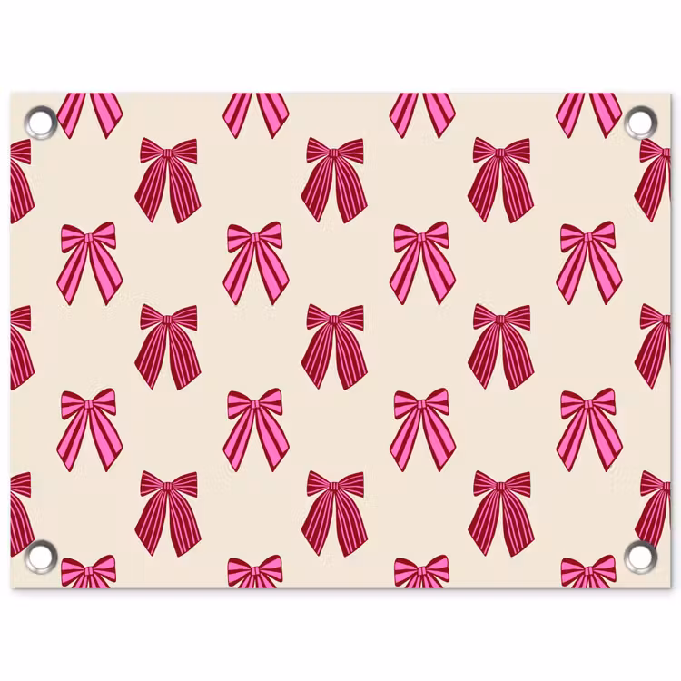 Gartenposter - Schleifen – Weihnachten – Rosa – Cremefarben — 1