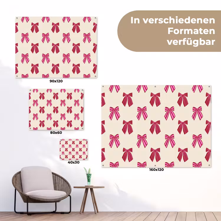 Gartenposter - Schleifen – Weihnachten – Rosa – Cremefarben — 6