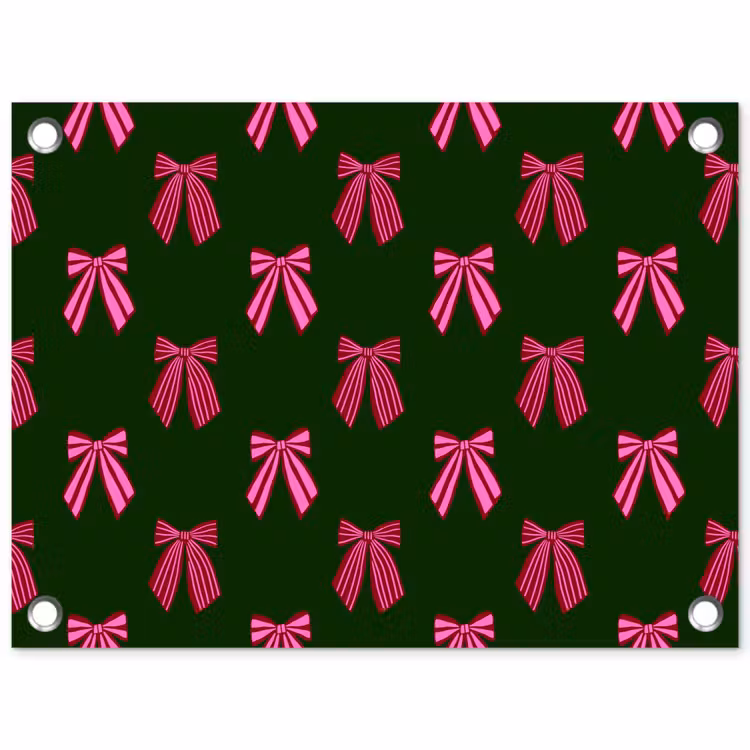 Gartenposter - Schleifen – Weihnachten – Rosa – Grün — 1