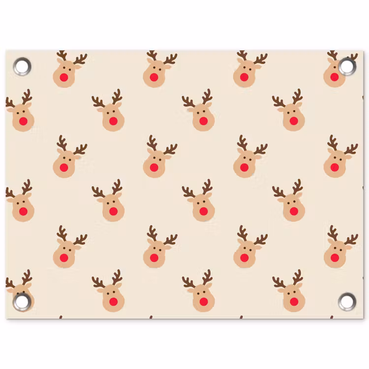 Gartenposter - Rentiere – Weihnachten – Creme — 1