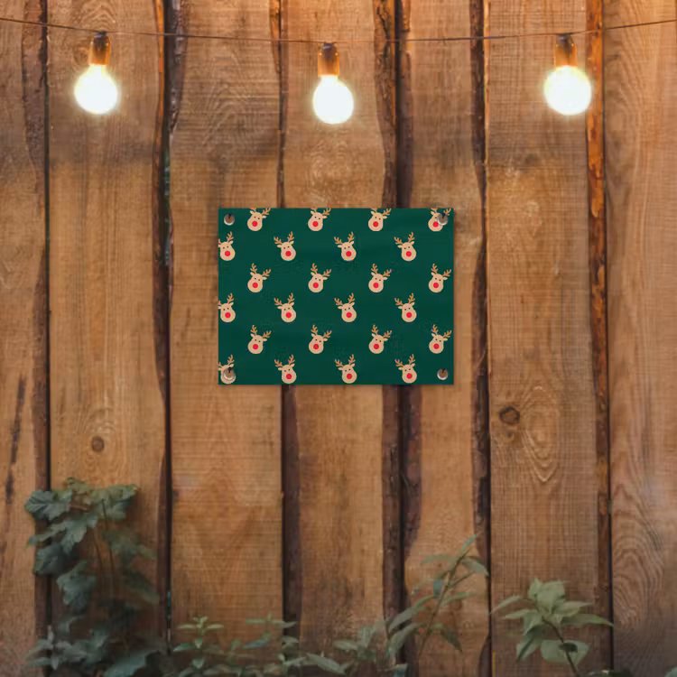 Gartenposter - Rentiere – Weihnachten – Grün — 2