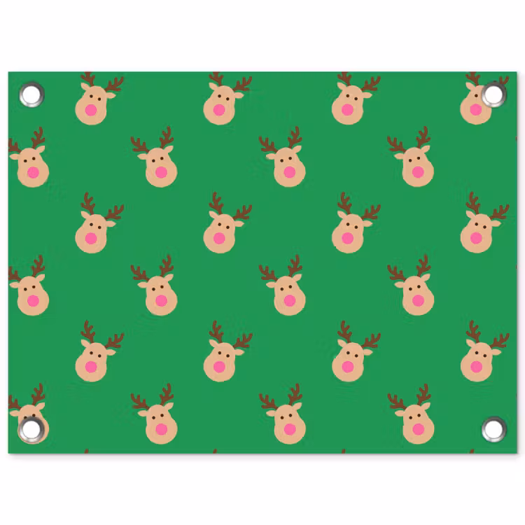 Gartenposter - Rentiere – Weihnachten – Neon – Grün — 1