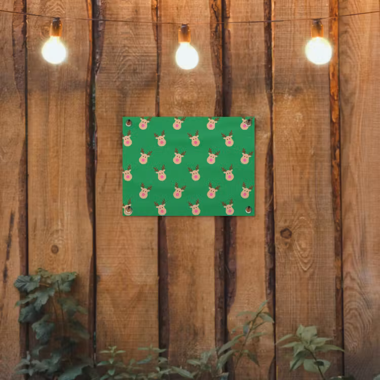 Gartenposter - Rentiere – Weihnachten – Neon – Grün — 2