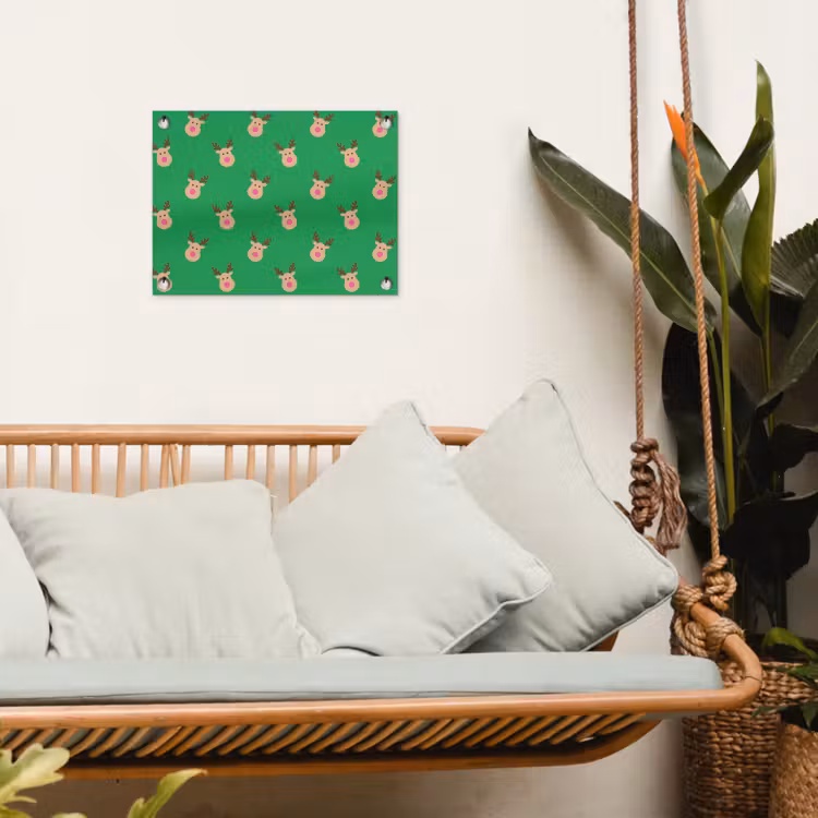 Gartenposter - Rentiere – Weihnachten – Neon – Grün — 4