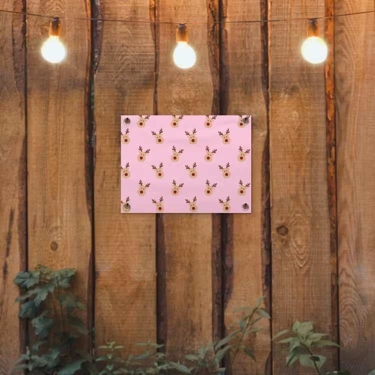 Gartenposter - Rentiere – Weihnachten – Rosa — 2