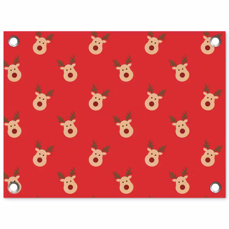 Gartenposter - Rentiere – Weihnachten – Rot — 1