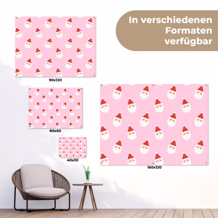 Gartenposter - Weihnachtsmann – Weihnachten – Rosa — 6