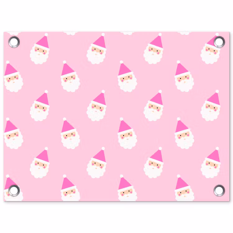 Gartenposter - Weihnachtsmann – Weihnachten – Rosa – Pastell — 1