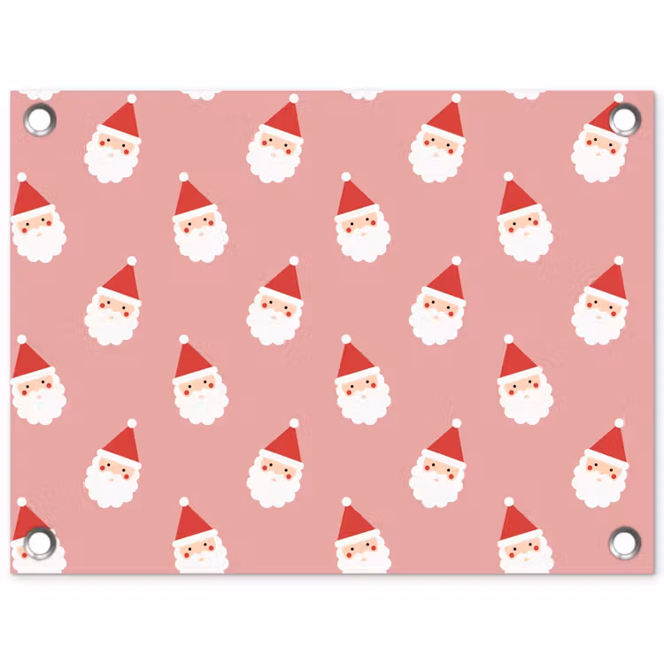 Gartenposter - Weihnachten – Weihnachtsmann – Rosa — 1
