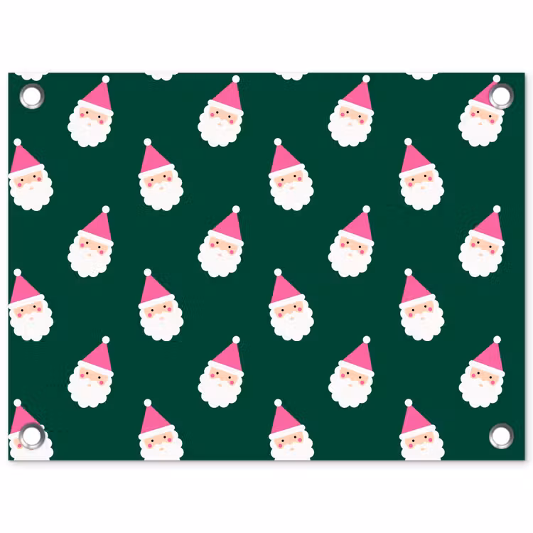 Gartenposter - Weihnachtsmann – Weihnachten – Grün – Rosa — 1
