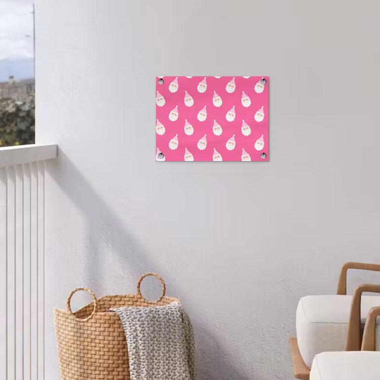 Gartenposter - Weihnachtsmann – Weihnachten – Neon – Rosa — 5