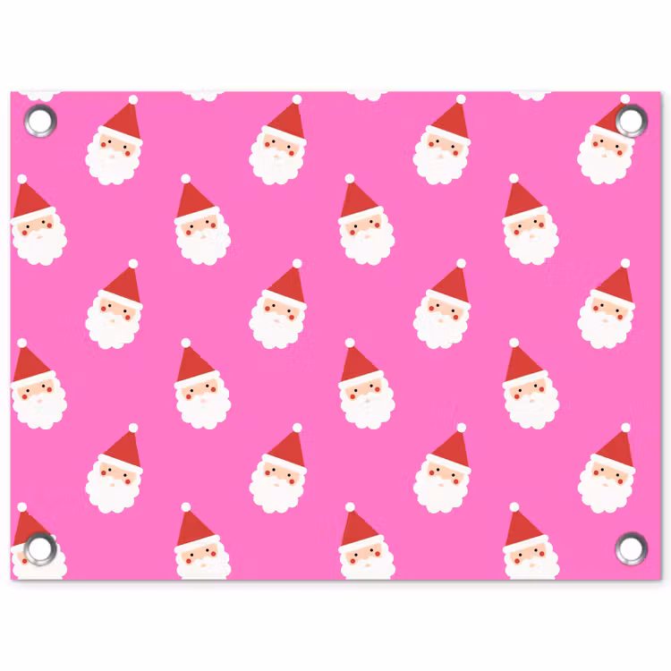 Gartenposter - Weihnachtsmann – Weihnachten – Rosa – Rot — 1