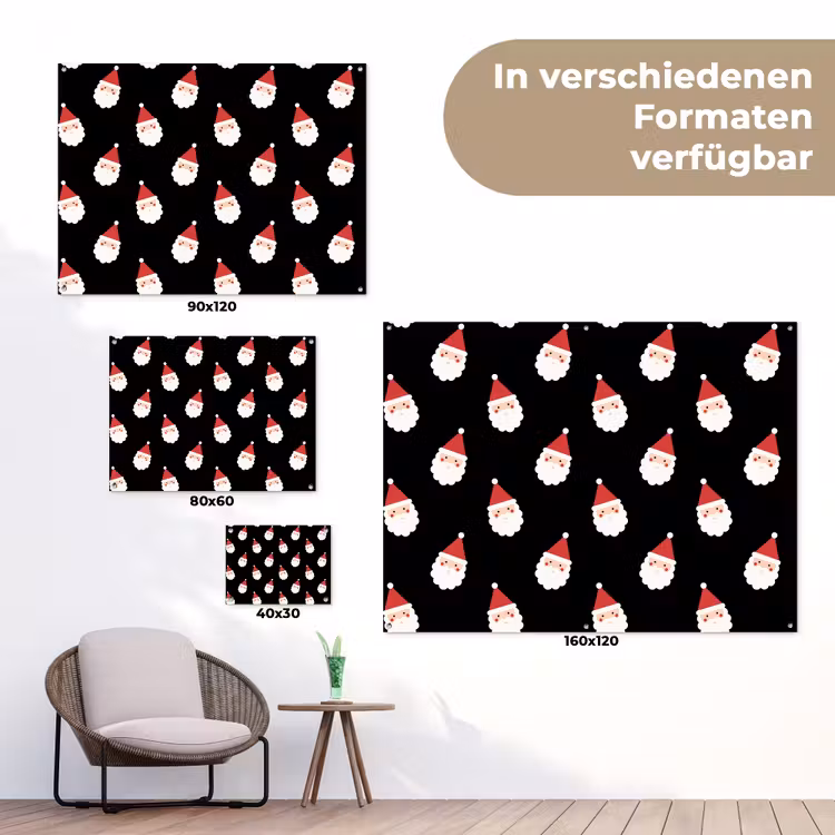 Gartenposter - Weihnachtsmann – Weihnachten – Schwarz — 6