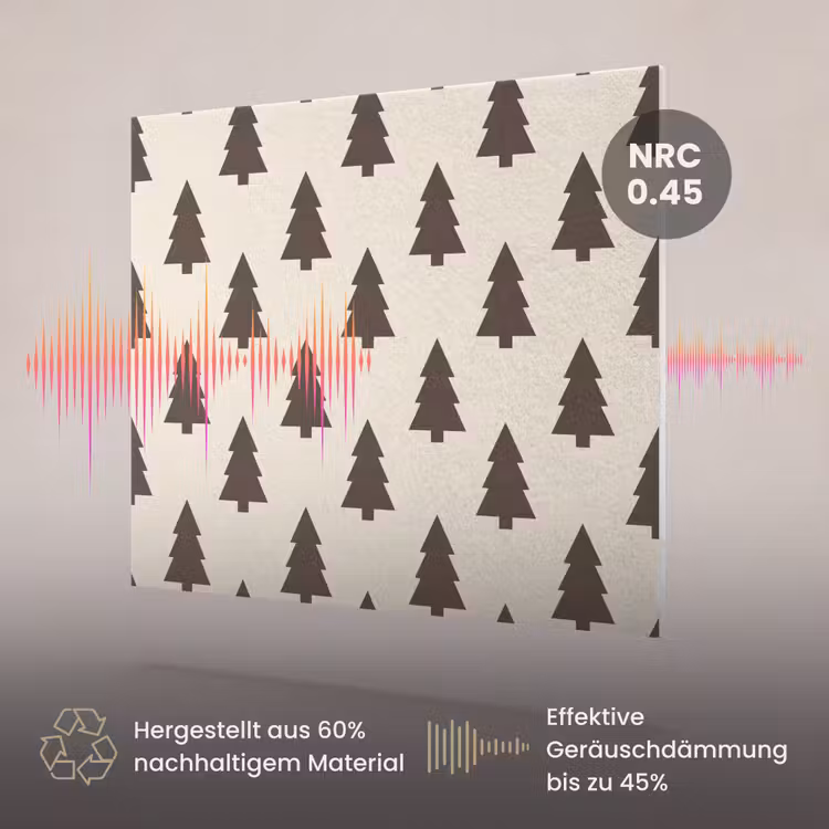 Akustikbild - Weihnachtsbaum – Creme – Grau — 3