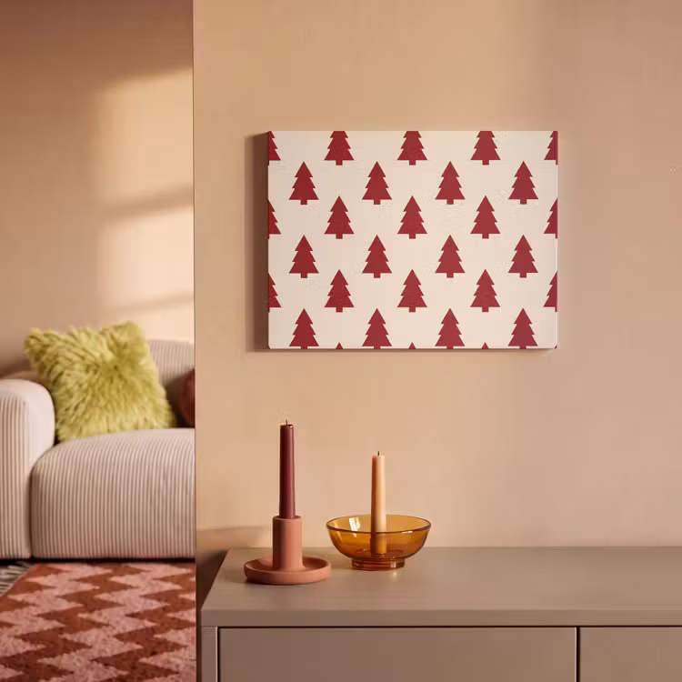 Akustikbild - Weihnachtsbaum – Creme – Rot — 2