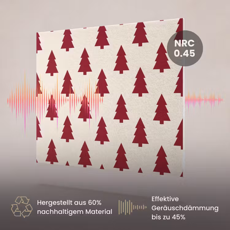 Akustikbild - Weihnachtsbaum – Creme – Rot — 3