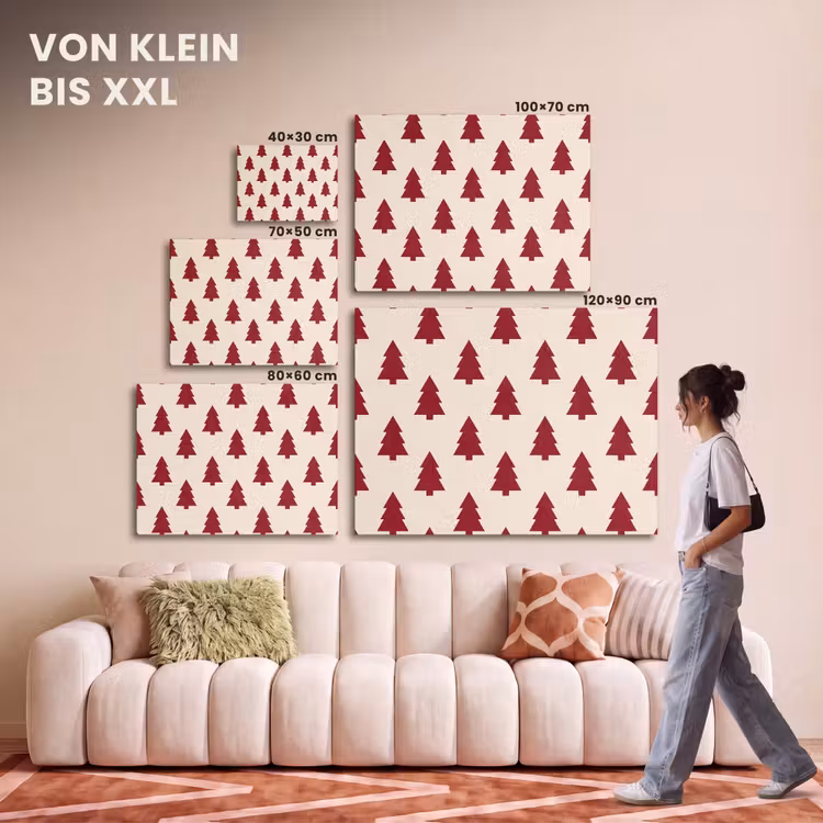 Akustikbild - Weihnachtsbaum – Creme – Rot — 7