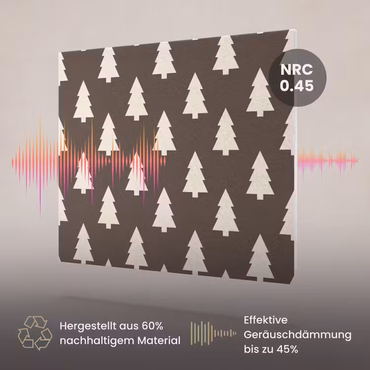 Akustikbild - Weihnachtsbaum – Grau – Cremefarben — 3