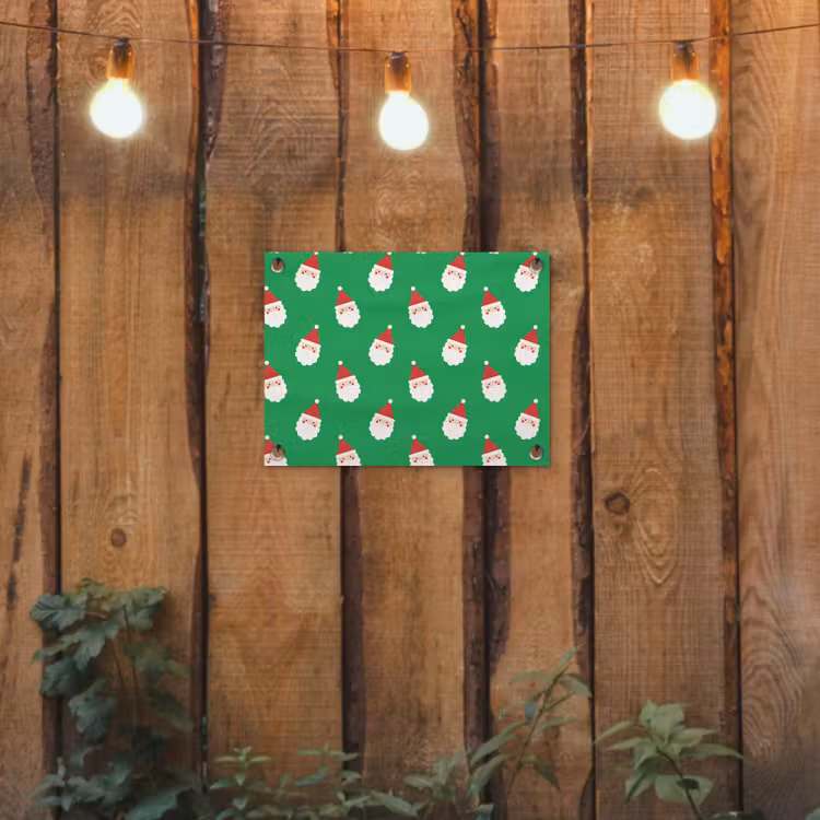Gartenposter - Weihnachtsmann – Weihnachten – Neon – Grün — 2