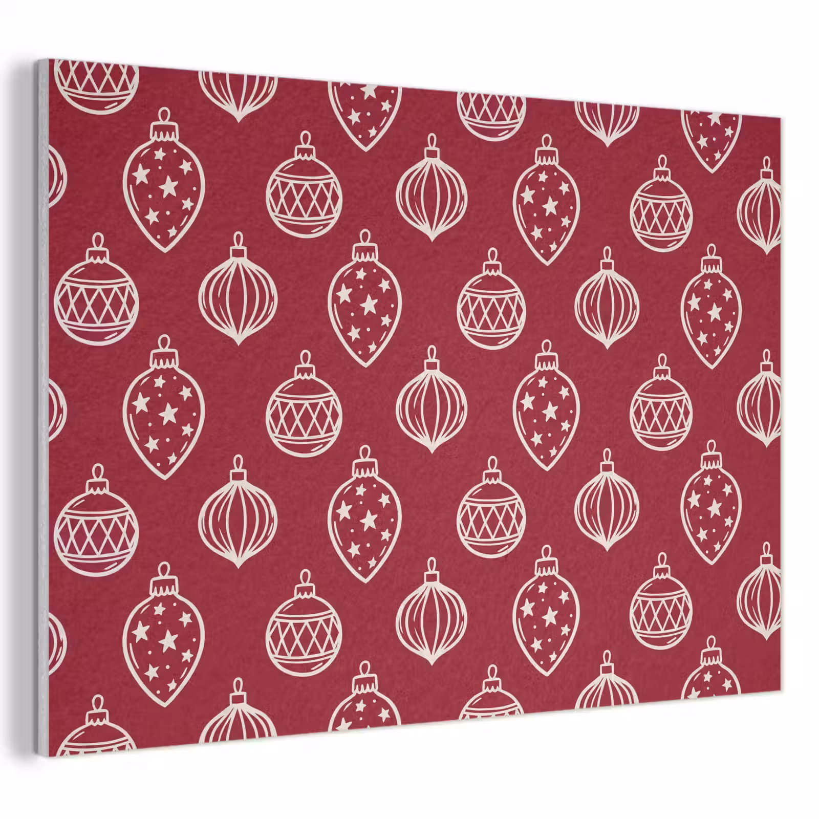 Akustikbild - Weihnachtskugel – Rot – Cremefarben — 1