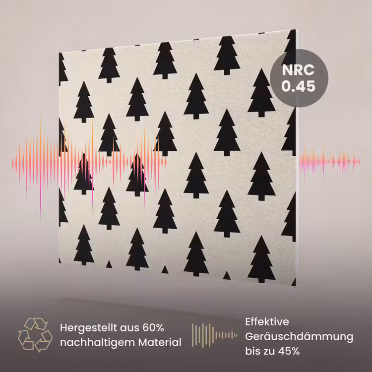Akustikbild - Weihnachtsbaum – Weiß – Schwarz — 3