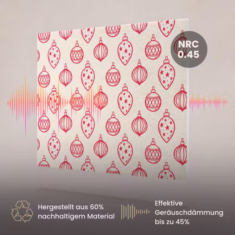 Akustikbild - Weihnachtskugel – Creme – Rot — 3